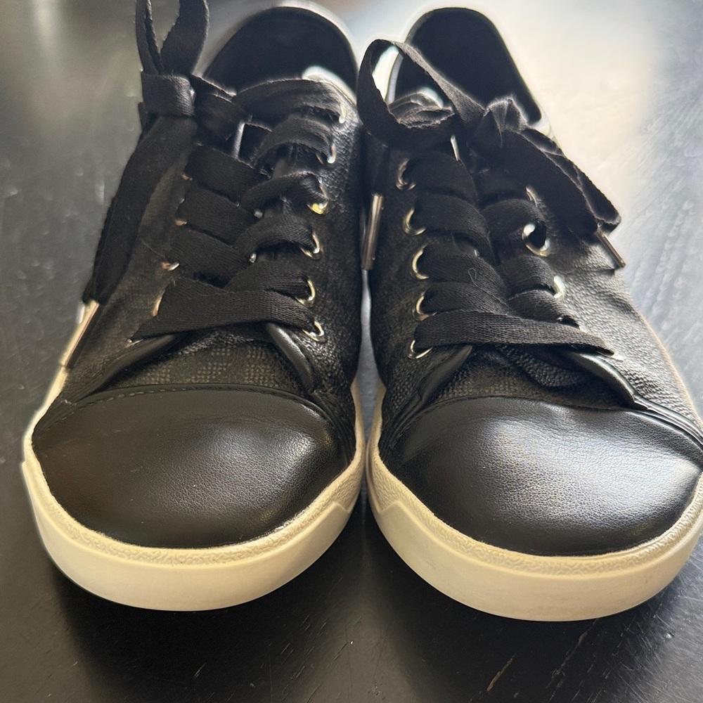 Michael Kors Black Leather Women’s Sneakers - Picture 4 of 6